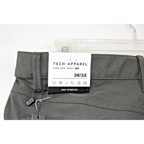 Projek Raw Pants Mens 36X32 Olive Tech Apparel 360 Stretch Performance New - Picture 4 of 7